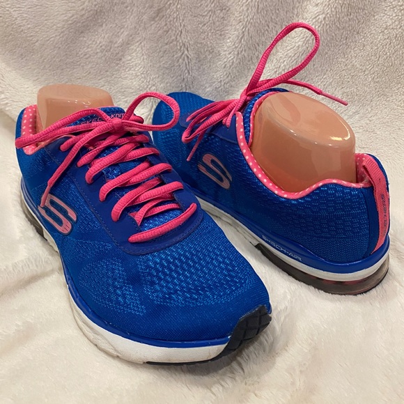 Skechers Skech-Knit Infinity Memory Foam Infinity Running Shoes Blue Pink Sz 9 - Picture 5 of 11